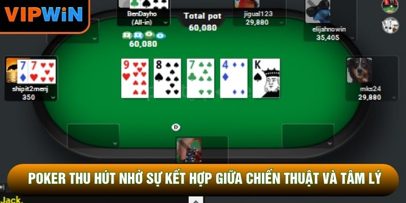 Poker thu hút nhờ sự kết hợp giữa chiến thuật và tâm lý